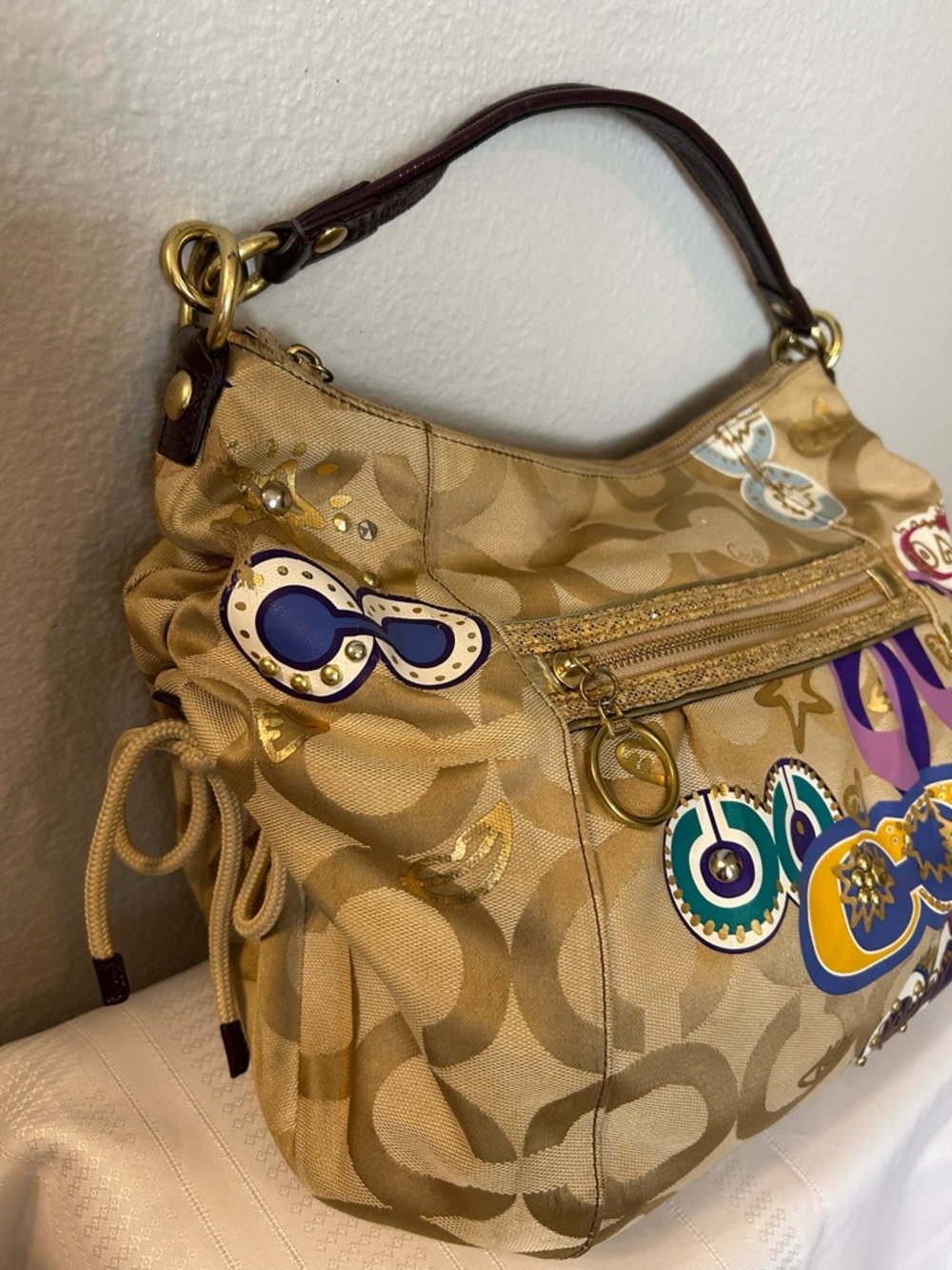 COACH Poppy Multicolor Signature Hobo Bag - Picture 2 of 16